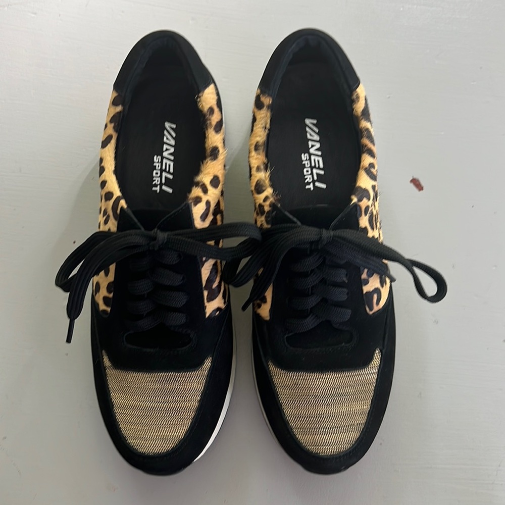 Vaneli Sport leopard calf hair sneakers, shoe. Like brand new condition.